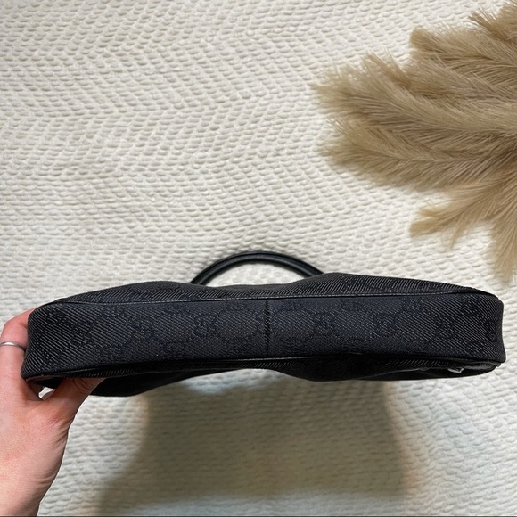 Gucci Black Denim Monogram Abby Shoulder Bag - Picture 15 of 16